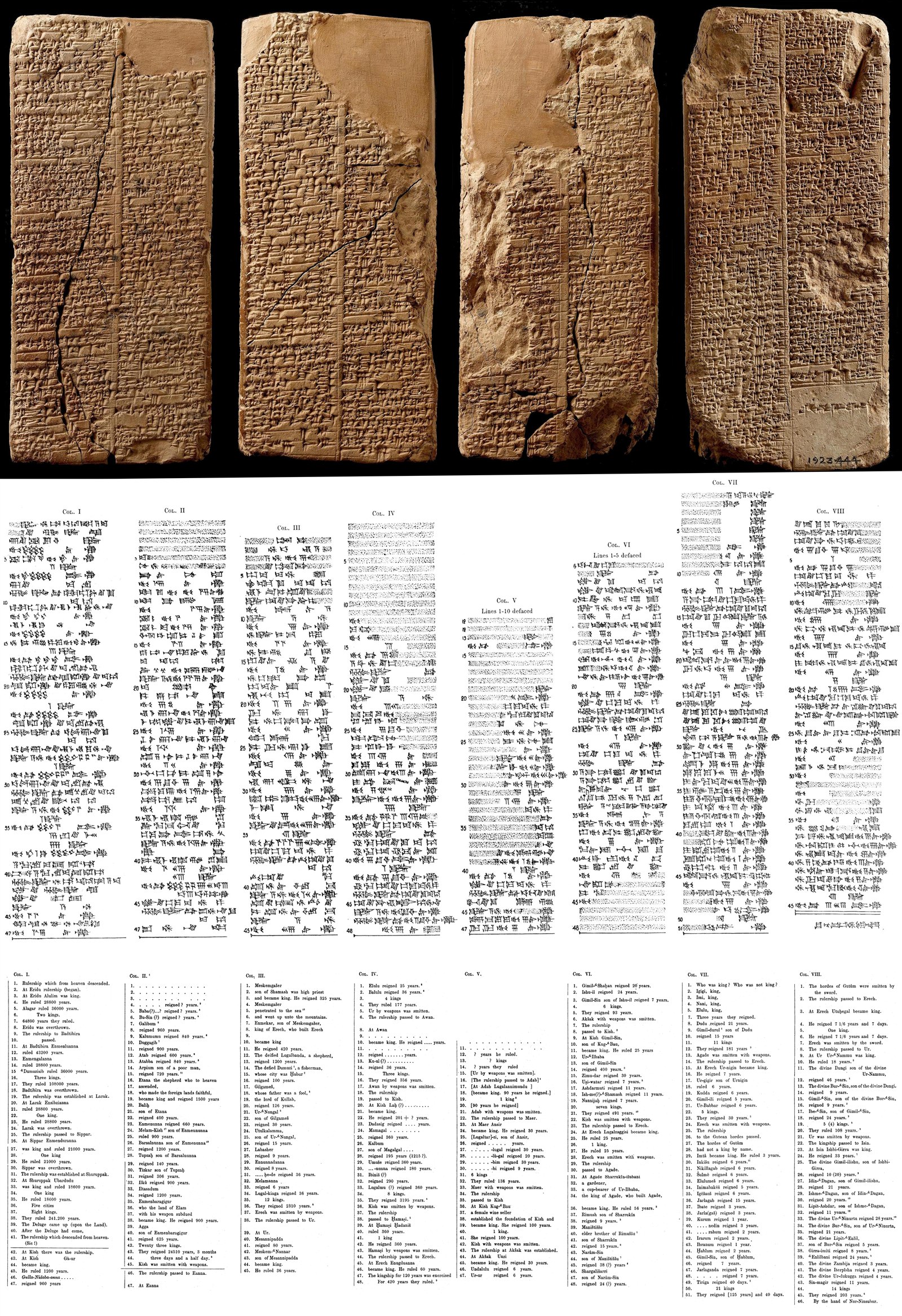 The Weld-Blundell Prism with Langdon’s scholarly transcription and translation.